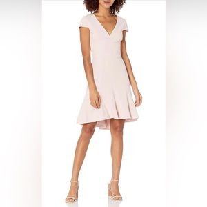 Dress the Population Bettie Fit & Flare Mini Dress Blush Pink Women's Sz Med NWT